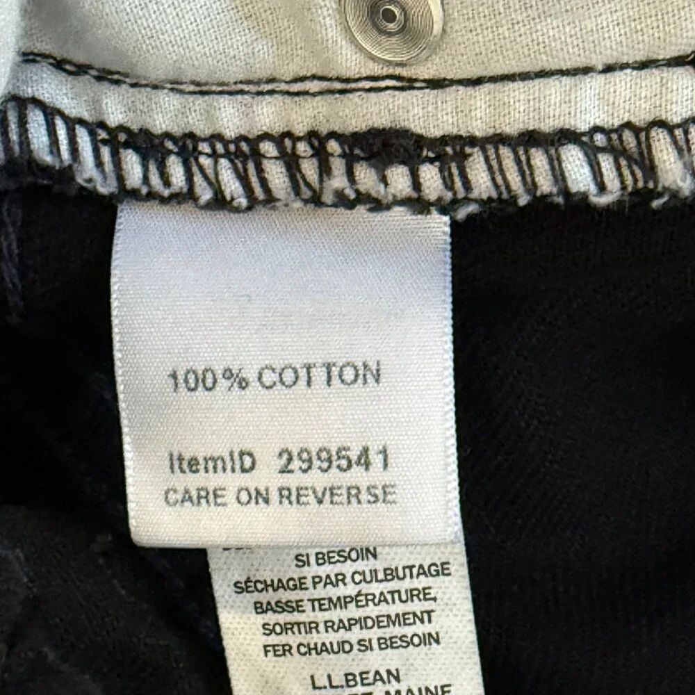 LL‎ Bean Jeans Womens 16 Petite Black Original Fit Relaxed 100% Cotton High Rise - Picture 11 of 16